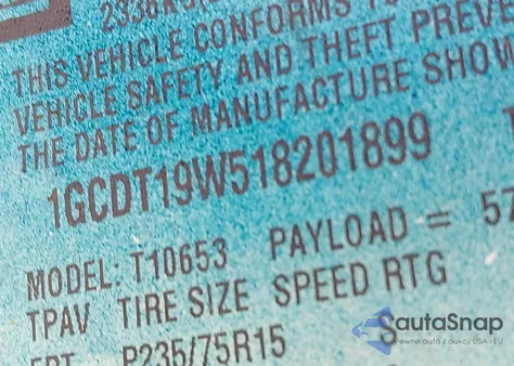 2001 Chevrolet S-10 Ls z USA, uszkodzony, nr VIN 1GCDT19W518201899